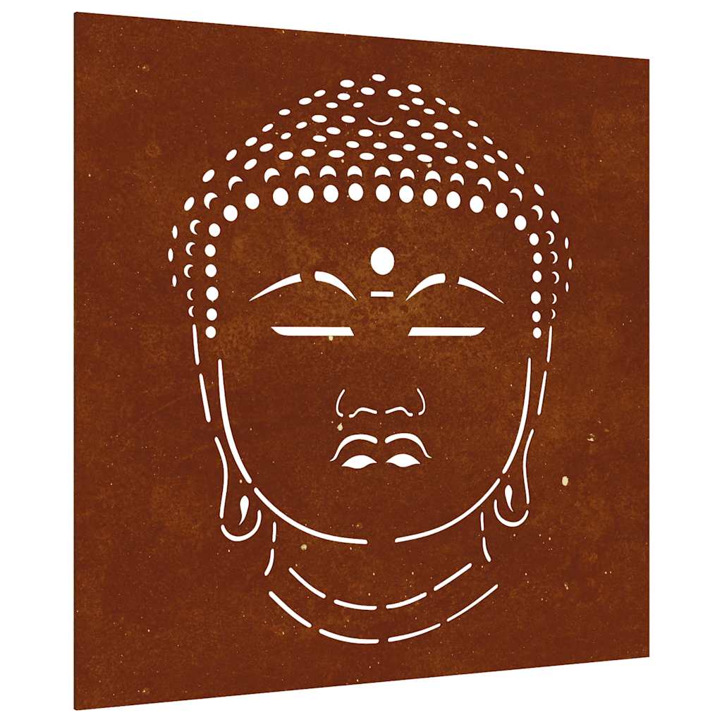Vidaxl Decorazione murale giardino Buddhahoofd Design 55x55 cm Cortenstaal
