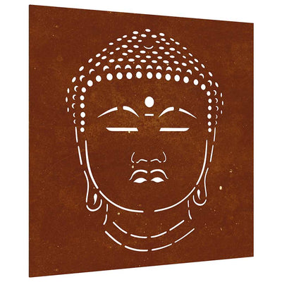 Vidaxl Decorazione murale giardino Buddhahoofd Design 55x55 cm Cortenstaal