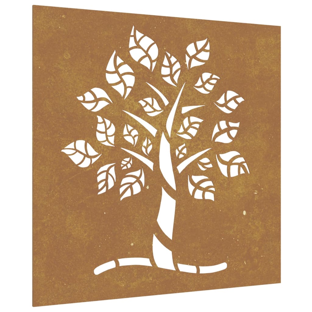 Vidaxl Decorazione murale Design dell'albero da giardino 55x55 cm Cortenstaal