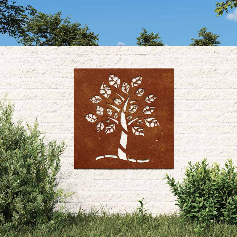 Vidaxl Decorazione murale Design dell'albero da giardino 55x55 cm Cortenstaal