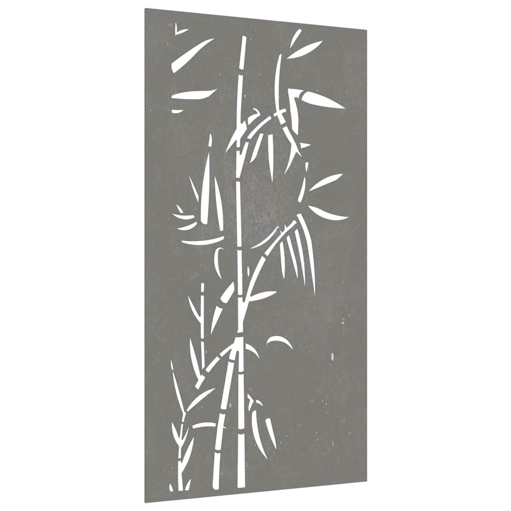 Vidaxxl decorazione murale da giardino design bambù 105x55 cm acciaio corten