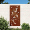 Vidaxxl decorazione murale da giardino design bambù 105x55 cm acciaio corten