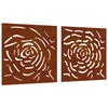 Vidaxl Decoración de la pared Jardín 2 St Rose Design 55x55 cm Corten Steel