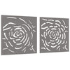 Vidaxl Decoración de la pared Jardín 2 St Rose Design 55x55 cm Corten Steel
