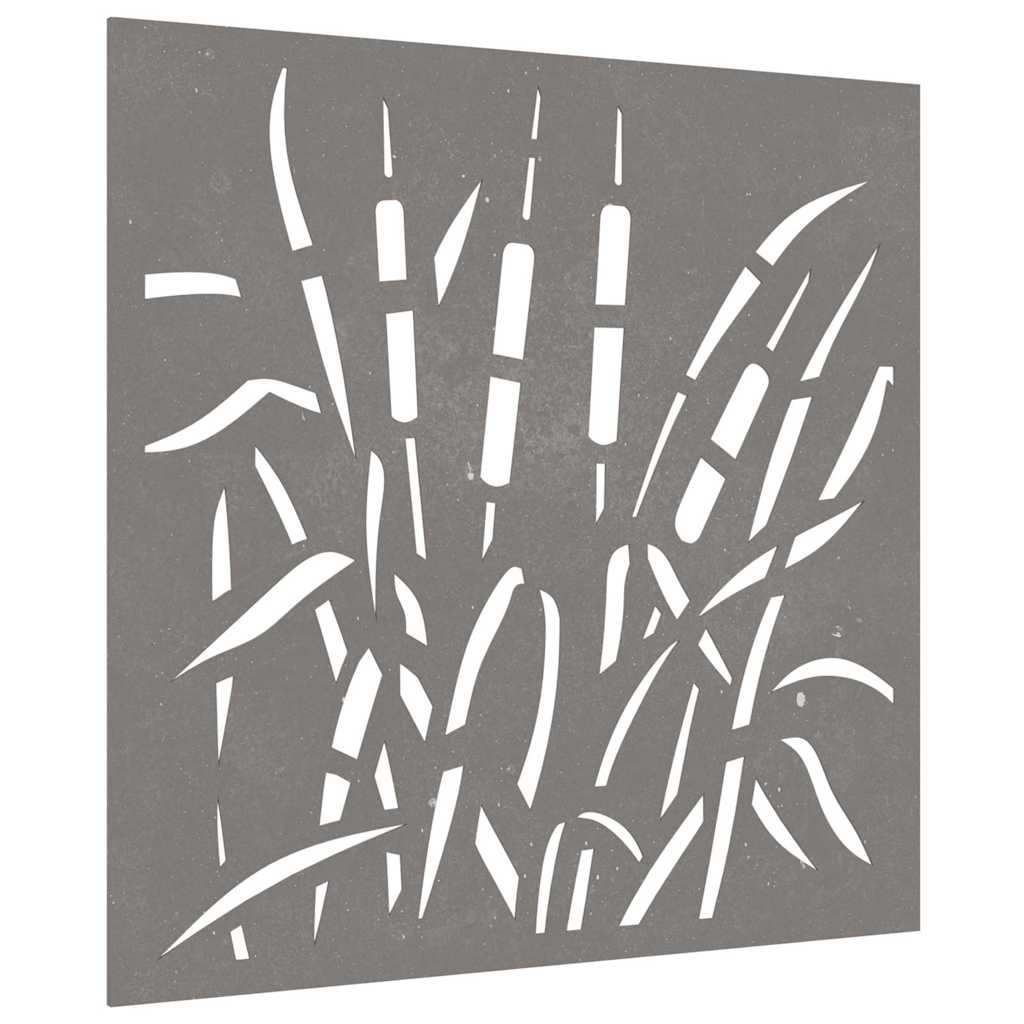 Vidaxl Decorazione murale Design dell'erba da giardino 55x55 cm Cortenstaal