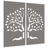 Vidaxl Decorazione della parete Giardino 2 St Tree Design 105x55 cm Cortenstaal
