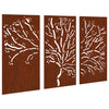 Vidaxx Set de decoración de jardín 3 piezas diseño de árbol 105x55 cm acero corten