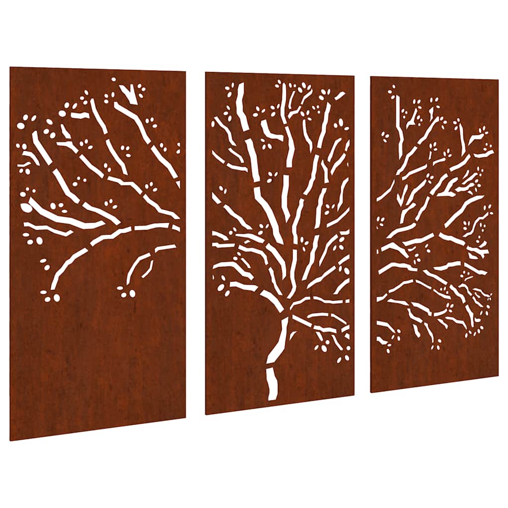 Vidaxx Set de decoración de jardín 3 piezas diseño de árbol 105x55 cm acero corten