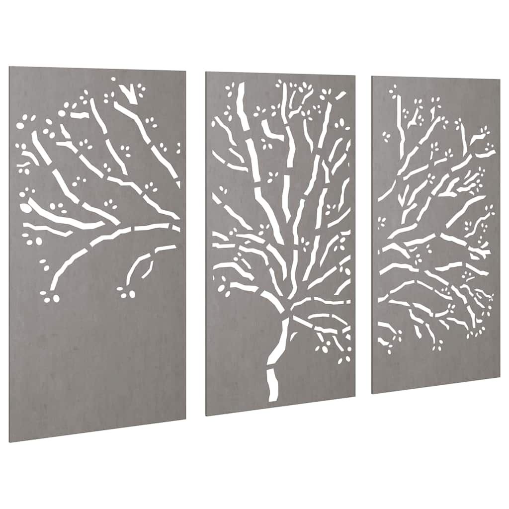 Vidaxx Set de decoración de jardín 3 piezas diseño de árbol 105x55 cm acero corten