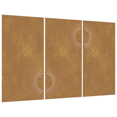 Vidaxl Decorazione da parete Giardino 3 St Sun Design 105x55 cm Cortenstaal