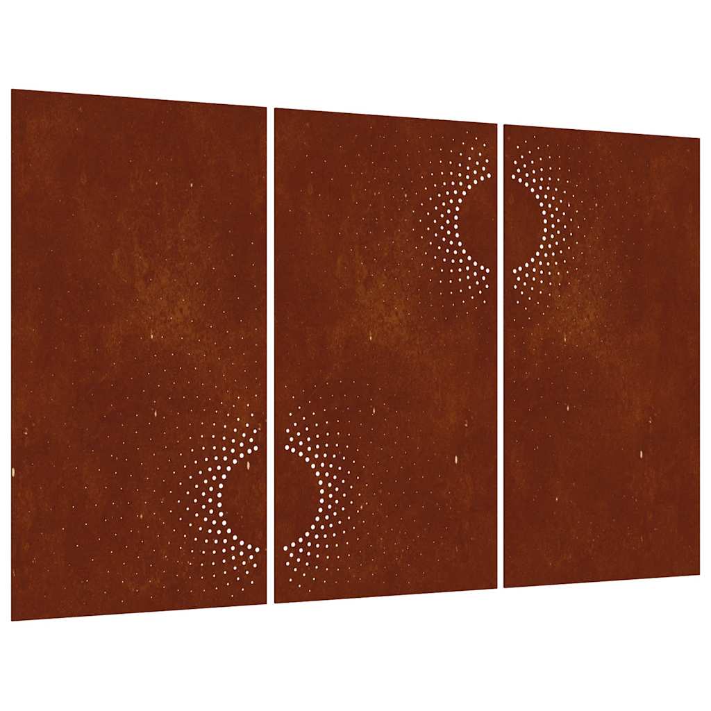 Vidaxl Decorazione da parete Giardino 3 St Sun Design 105x55 cm Cortenstaal