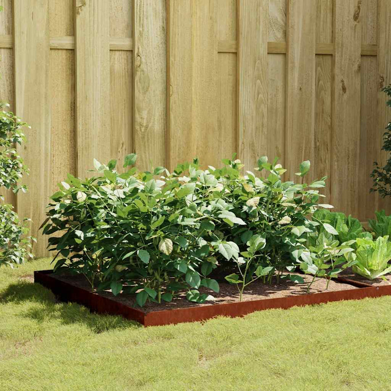 Plantador Vidaxl recaudado 100x100x18.5 cm Cortenstaal