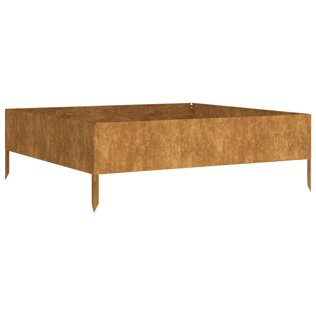 Plantador Vidaxl recaudado 100x100x33.5 cm Cortenstaal