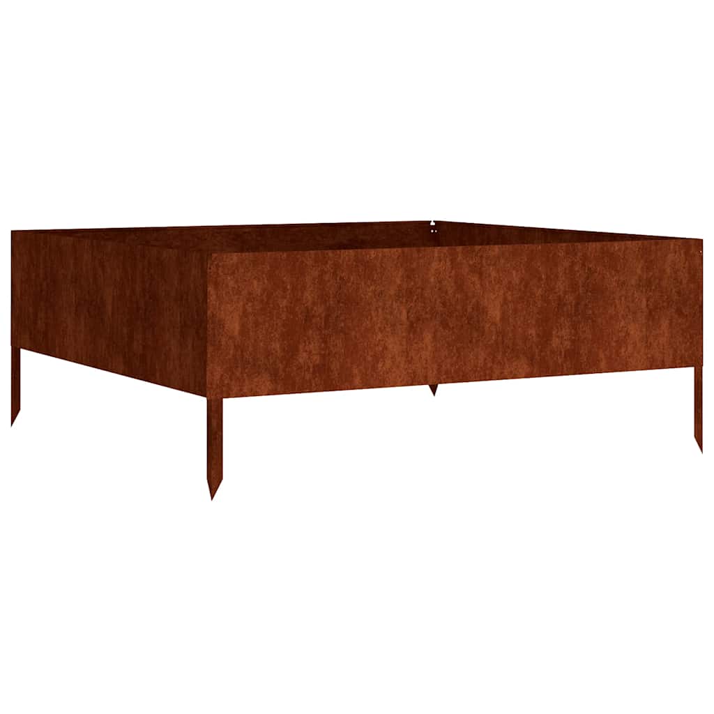 Plantador Vidaxl recaudado 100x100x41 cm Cortenstaal