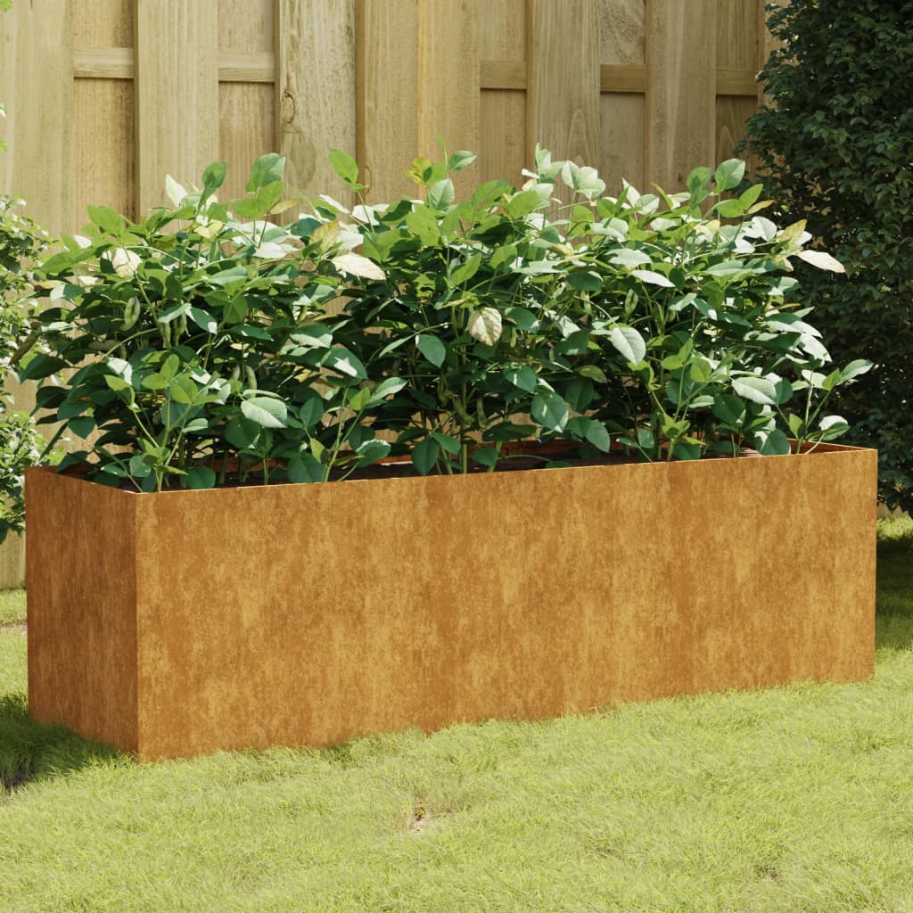 Plantador Vidaxl elevado 120x40x40 cm Corten Steel
