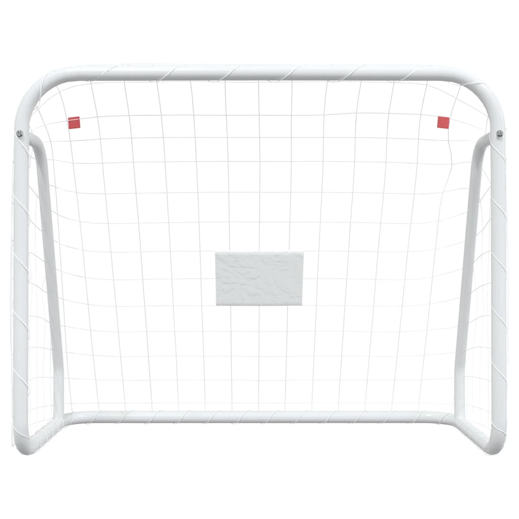 Vidaxl voetbaldoel met net 125x96x60 cm staal en polyester wit