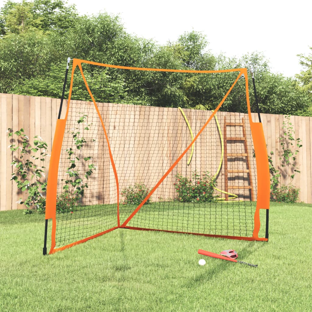 Vidaxl Baseball Net portátil 183x182x183cm poliéster de acero naranja negro