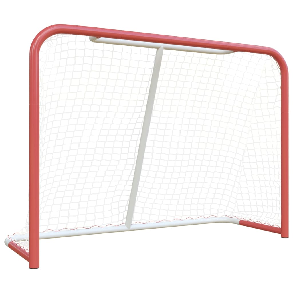 Vidaxl Hockey Gol con netto 153x60x118 cm in acciaio e poliestere rosso e bianco