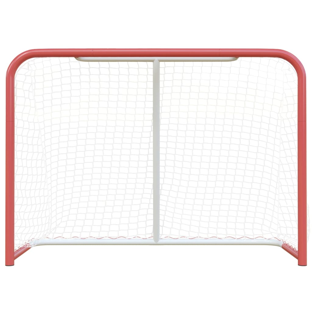 Vidaxl Hockey Gol con netto 153x60x118 cm in acciaio e poliestere rosso e bianco