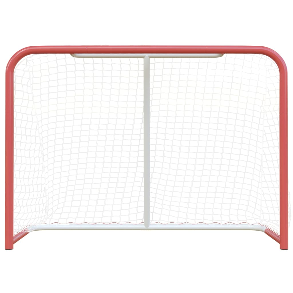 Vidaxl Hockey Gol con netto 153x60x118 cm in acciaio e poliestere rosso e bianco