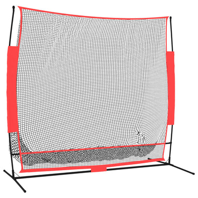 Vidaxl Baseball Net portátil 215x107x216 cm poliéster negro y rojo