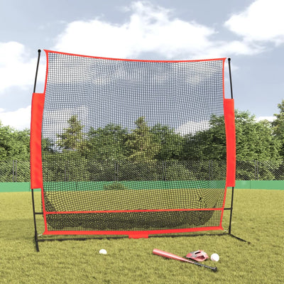Vidaxl Baseball Net portátil 215x107x216 cm poliéster negro y rojo