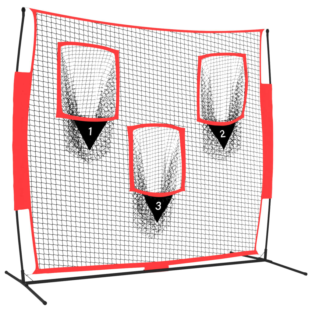 Vidaxl Baseball Net portatile 183x105x183 cm poliestere nero e rosso