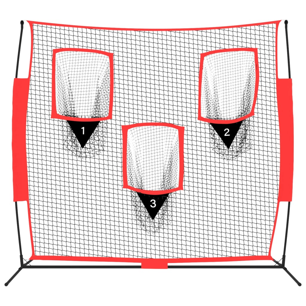 Vidaxl Baseball Net portatile 183x105x183 cm poliestere nero e rosso