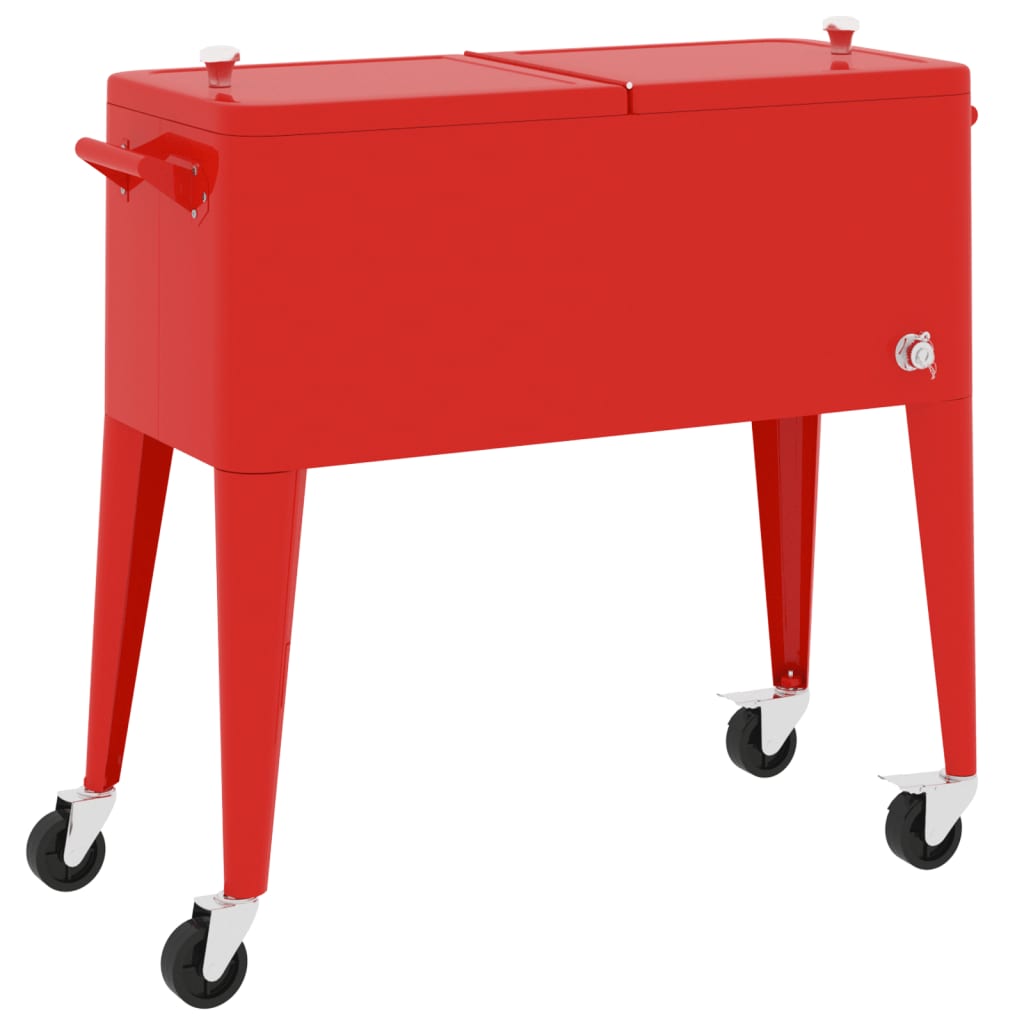 Vidaxl Cool Box su ruote 92x43x89 cm rosso