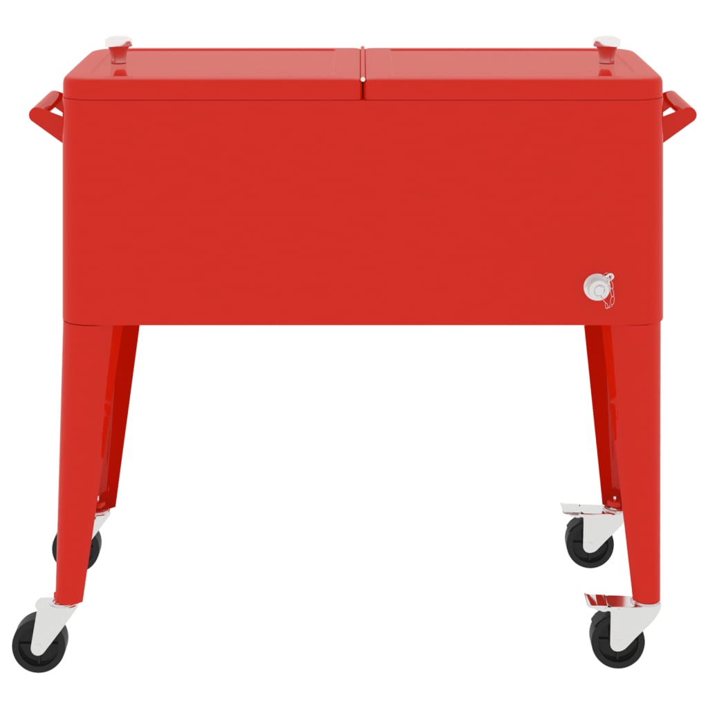 Vidaxl Cool Box su ruote 92x43x89 cm rosso
