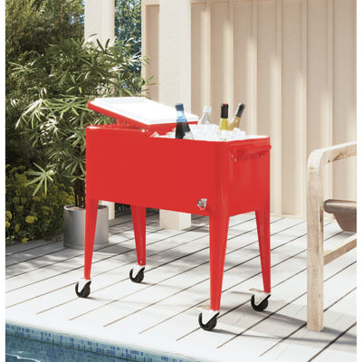 Vidaxl Cool Box su ruote 92x43x89 cm rosso