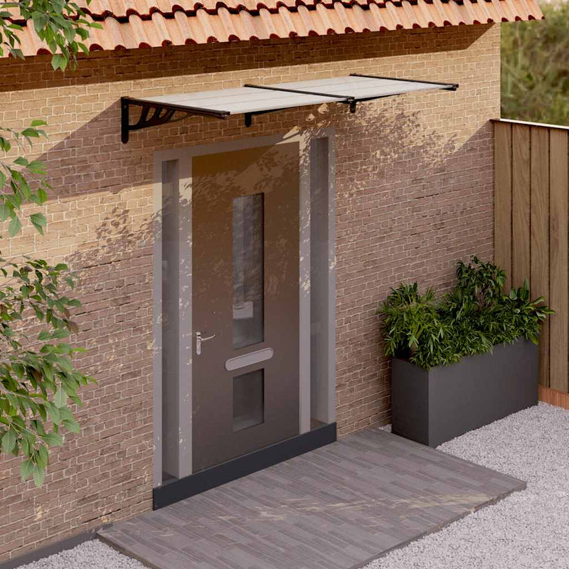 Vidaxl Door Canopy 199x90 cm policarbonato negro y transparente