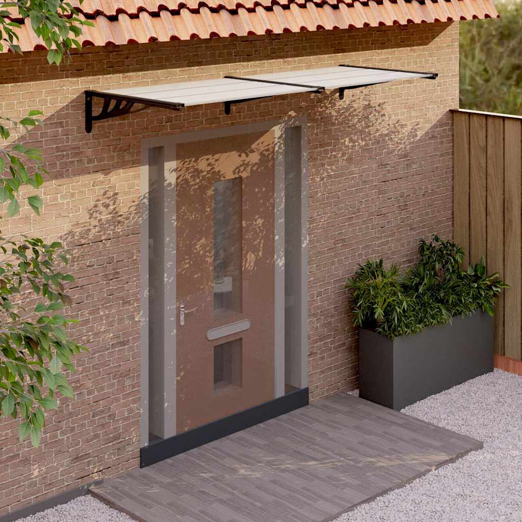 Canopato per porte Vidaxl 239x90 cm in policarbonato nero e trasparente