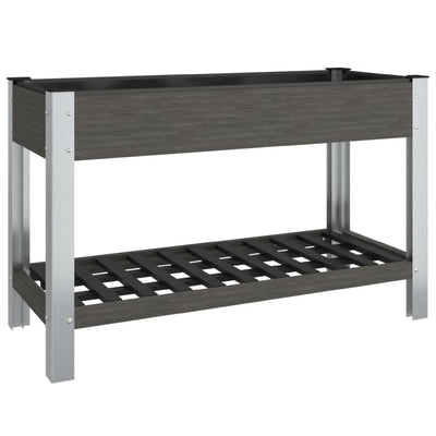 Vidaxl fioriera sollevata con scaffale 120x50x75 cm grigio HKC
