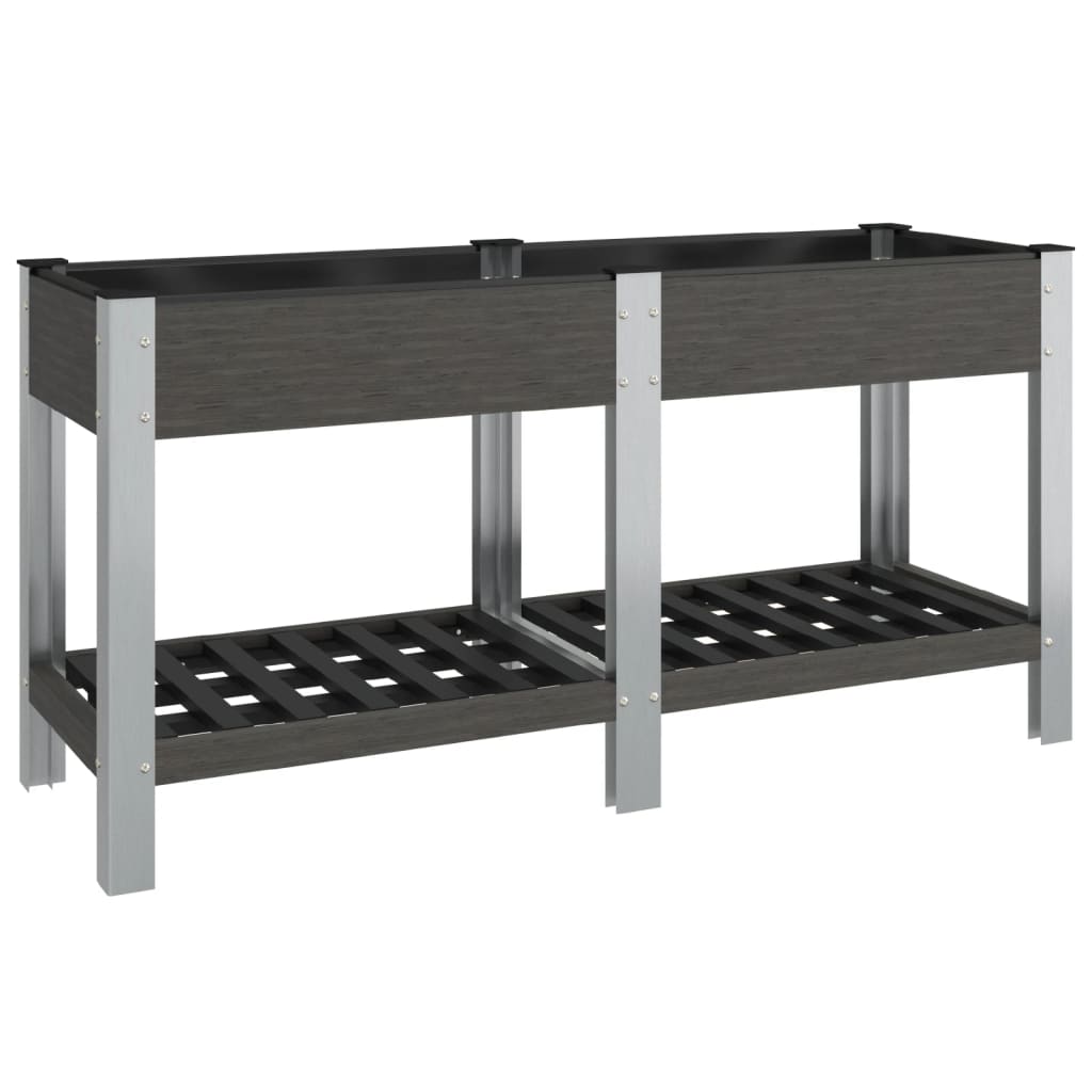 Vidaxl fioriera sollevata con scaffale 150x50x75 cm HKC Grey