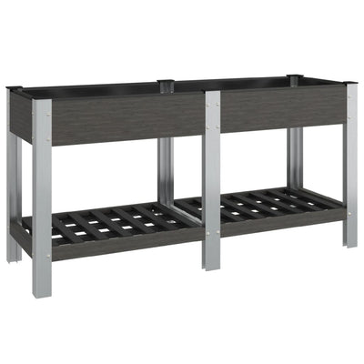 Vidaxl fioriera sollevata con scaffale 150x50x75 cm HKC Grey