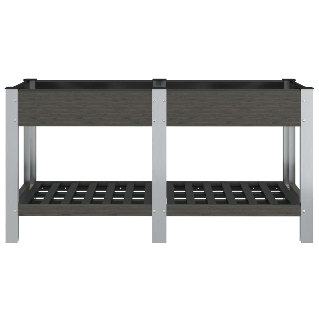 Vidaxl fioriera sollevata con scaffale 150x50x75 cm HKC Grey