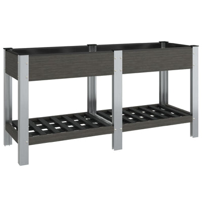 Vidaxl fioriera sollevata con scaffale 175x50x75 cm HKC Grey
