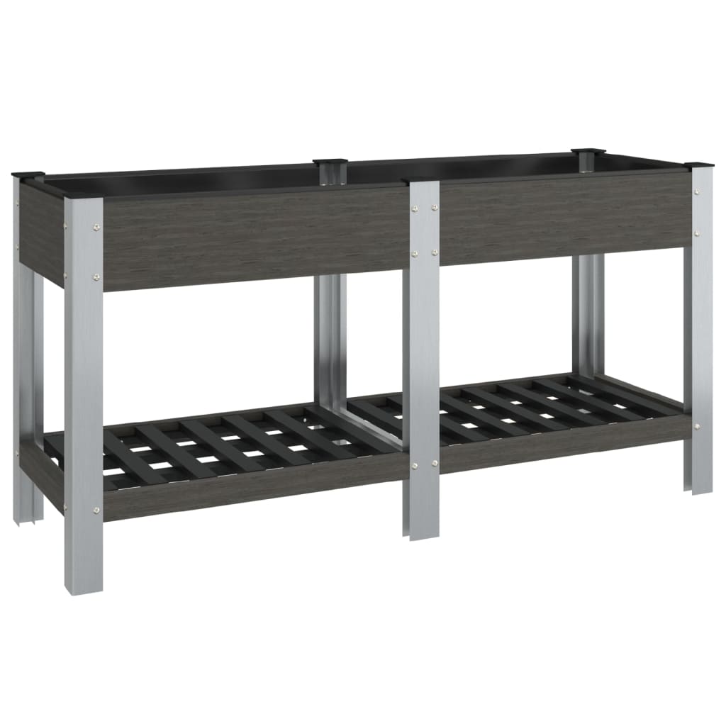 Vidaxl fioriera sollevata con scaffale 175x50x75 cm HKC Grey