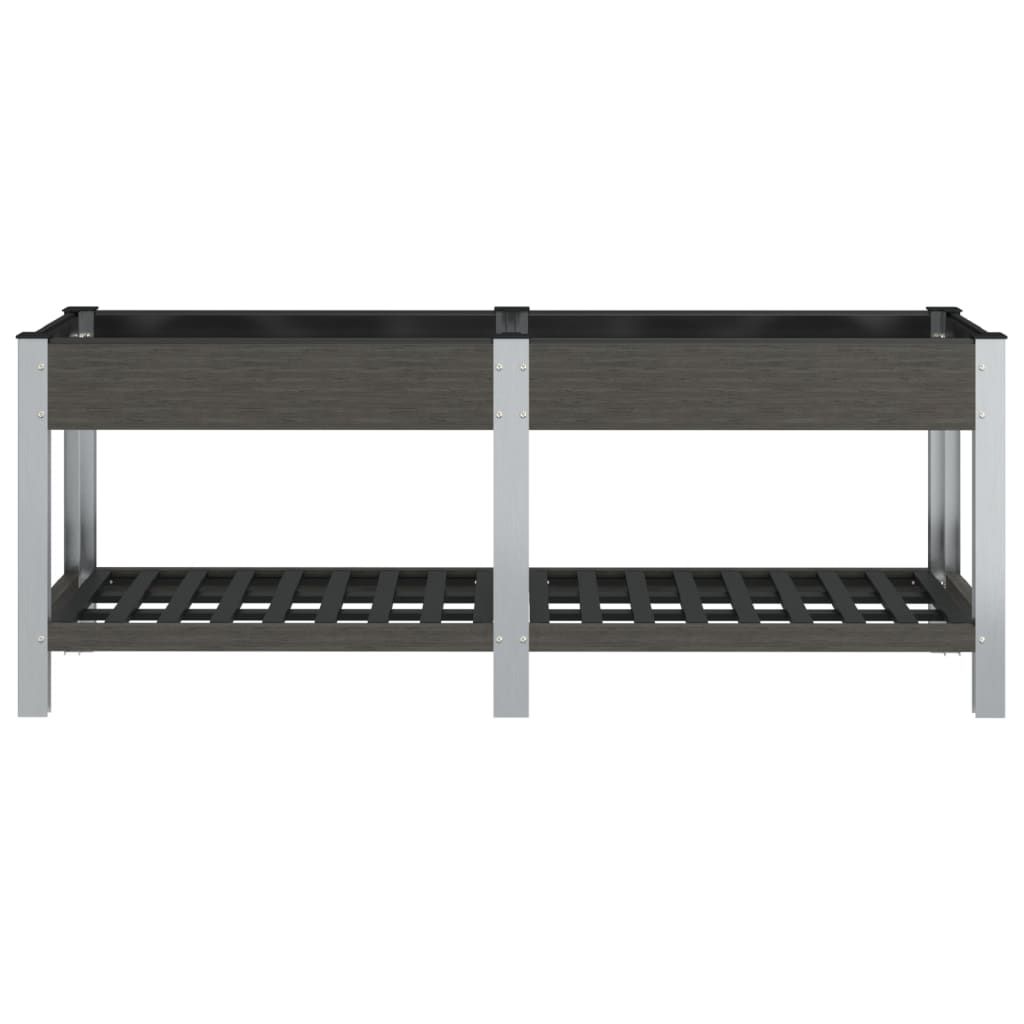 Vidaxl fioriera allevata con scaffale 200x50x75 cm grigio HKC