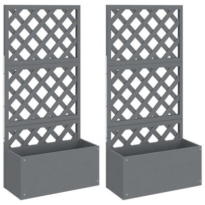 Vidaxl fioriere con latwerk 2 pcs 65x33x135 cm HKC Grey