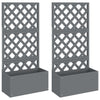Plantadores Vidaxl con Latwerk 2 PCS 65x33x135 CM HKC Gray
