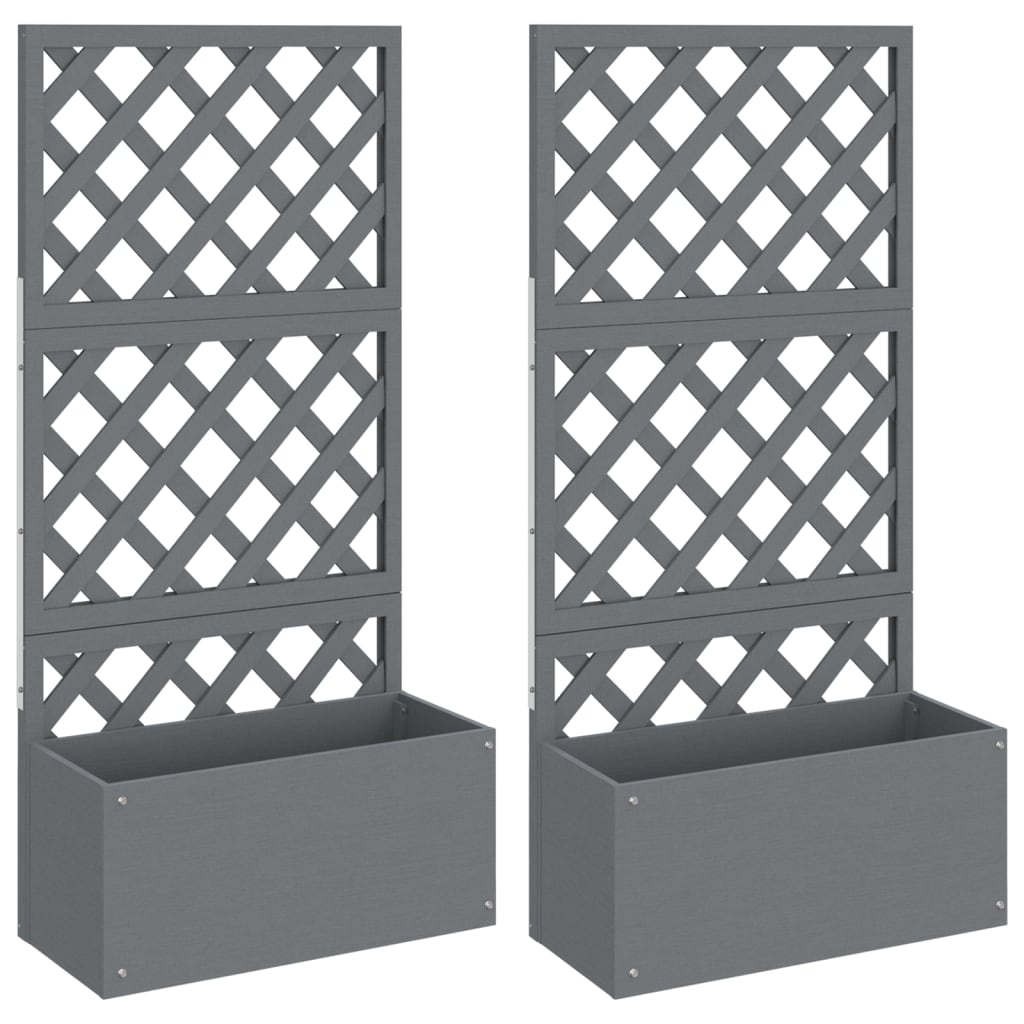 Vidaxl fioriere con latwerk 2 pcs 65x33x135 cm HKC Grey