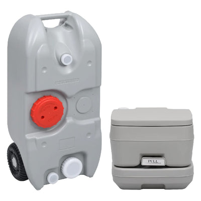 Vidaxl Camping inodoro y juego de tanques de agua portátil