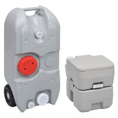 Vidaxl Camping inodoro y juego de tanques de agua portátil