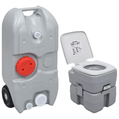Vidaxl Camping inodoro y juego de tanques de agua portátil