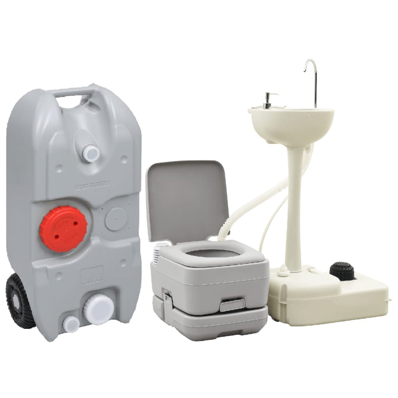 Inodoro de campamento Vidaxl y lavabo con tanque de agua