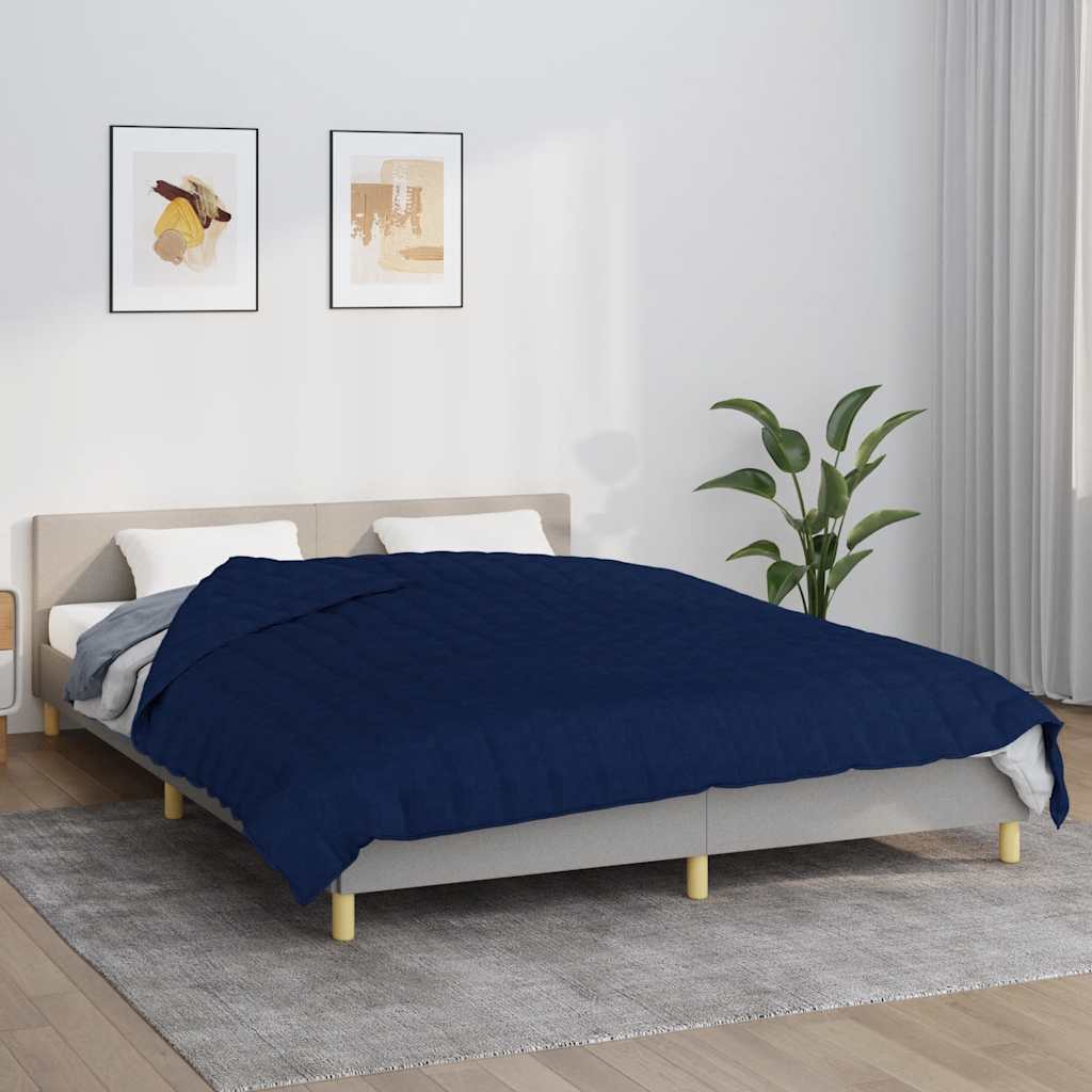 VIDAXL Coperta debole 200x220 cm 9 kg di tessuto blu