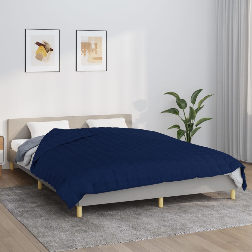 VIDAXL Coperta debole 200x220 cm 13 kg di tessuto blu