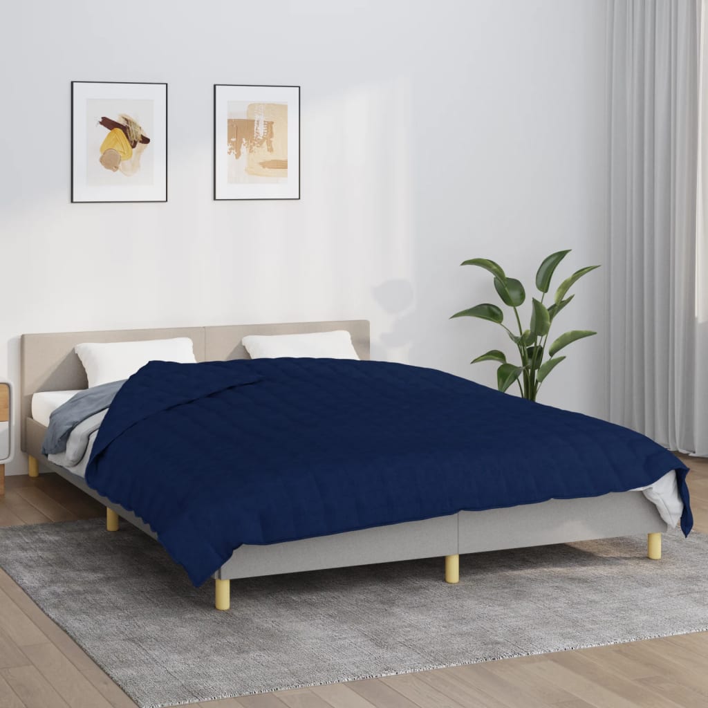 VIDAXL Coperta debole 200x230 cm 13 kg di tessuto blu